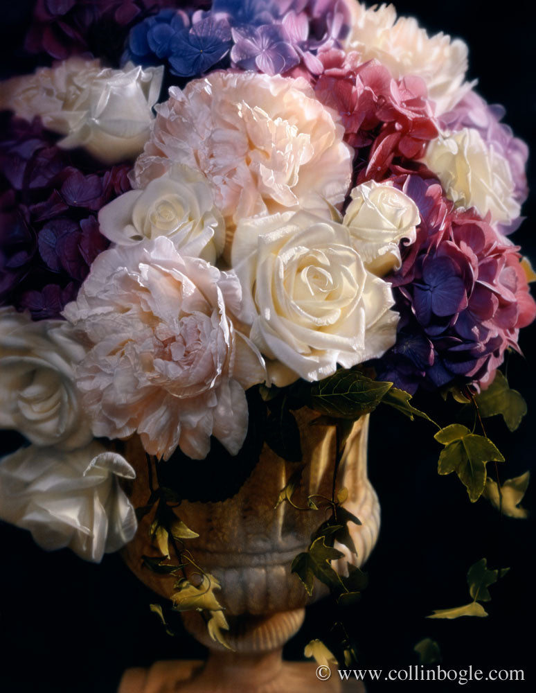 Vase with flowers painting art print by Collin Bogle.
