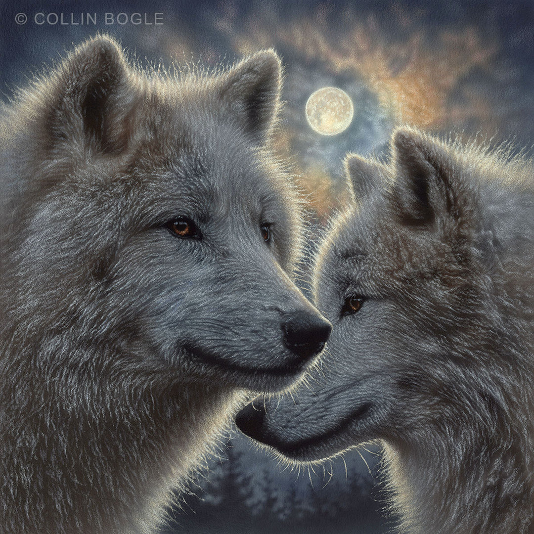 Moonlight Mates - Wolf Original Painting