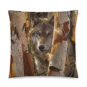 The Guardian - Wolf Throw Pillow by Collin Bogle / Wolves Pillow, Wildlife Art Cushion, Wolf Lover Gift, Autumn Home Decor, Animal Decorative Pillow, Fall Decor