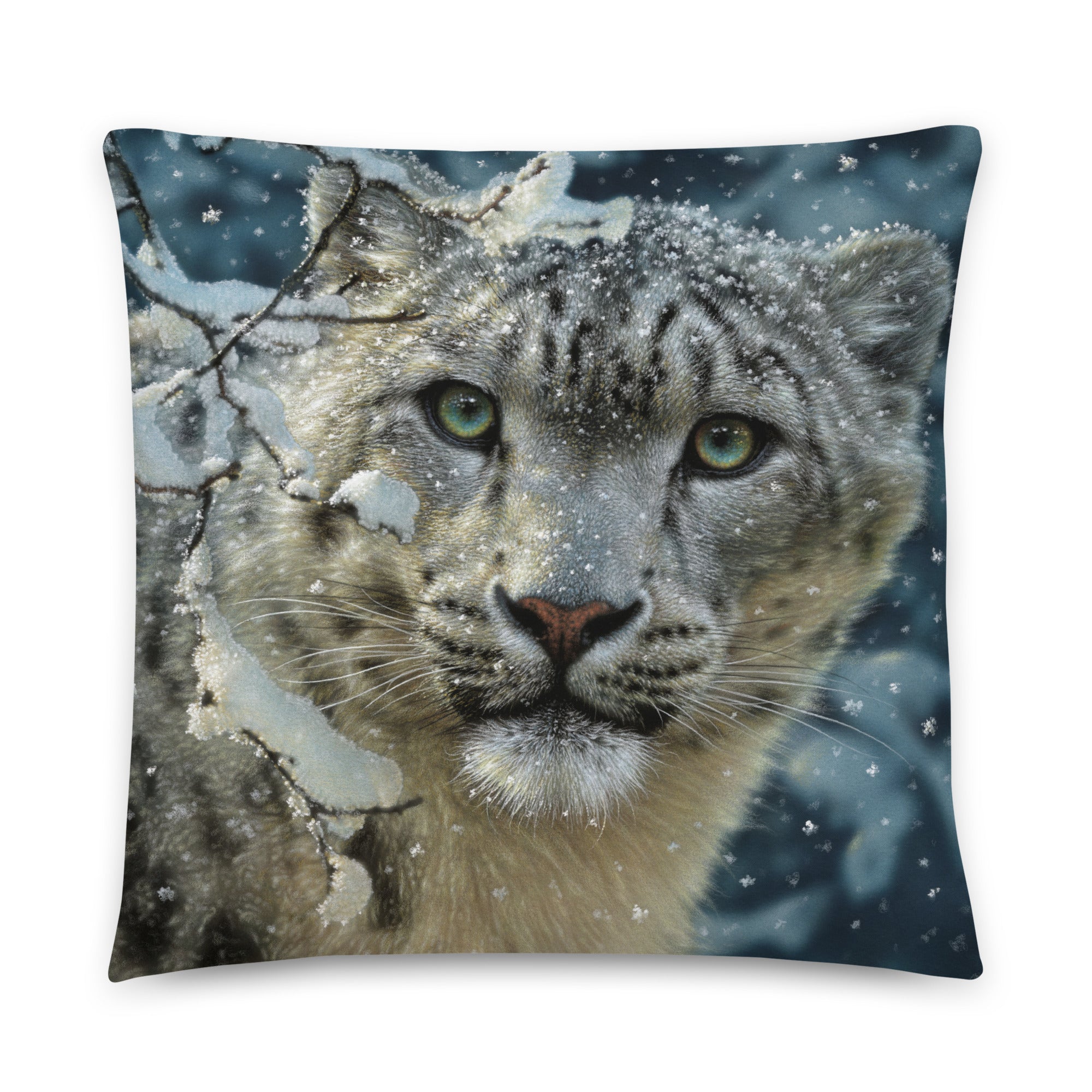 Snow leopard throw pillow sale