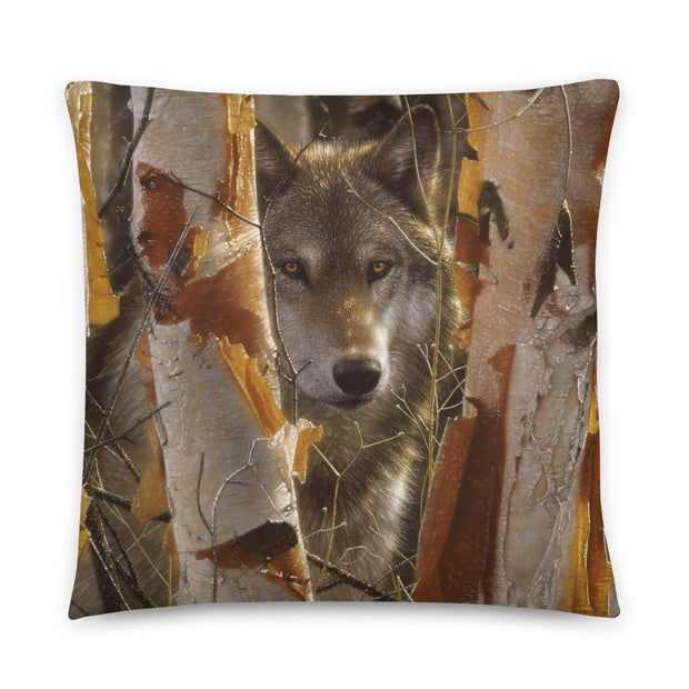 The Guardian - Wolf Throw Pillow by Collin Bogle / Wolves Pillow, Wildlife Art Cushion, Wolf Lover Gift, Autumn Home Decor, Animal Decorative Pillow, Fall Decor